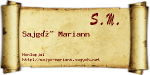 Sajgó Mariann névjegykártya