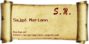 Sajgó Mariann névjegykártya